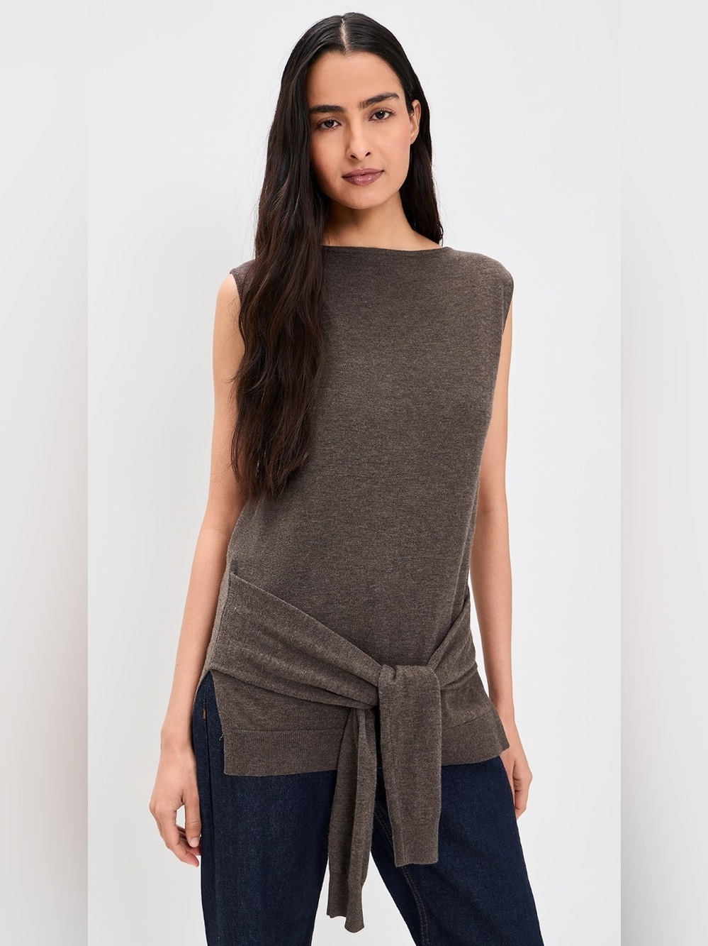 St. Agni Fine Merino Tie Waist Top
